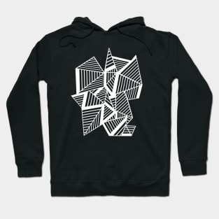 Abstract Lines Black with White Hoodie